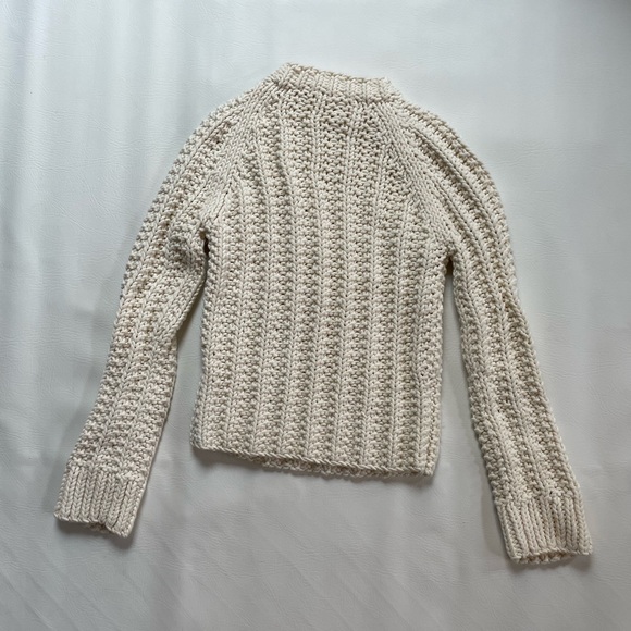 J. Crew Hand Knit Chunky Knit Ivory Sweater Womens Small - Picture 4 of 4